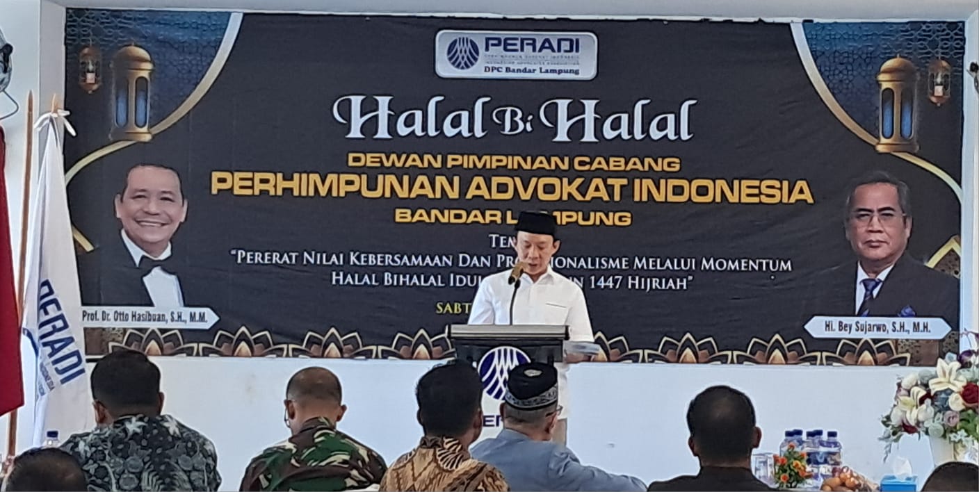 Halal Bihalal PERADI Lampung, Sekda Sampaikan Amanah Gubernur: Advokat Harus Jadi Pilar Keadilan di Era Digital