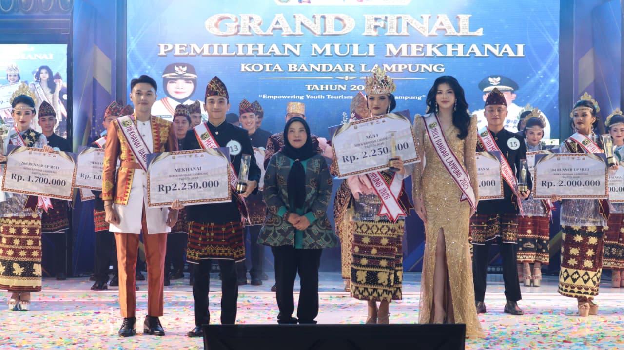 Mutyara–Yoglenndy Dinobatkan sebagai Muli Mekhanai Bandarlampung 2026, Siap Jadi Duta Wisata Muda