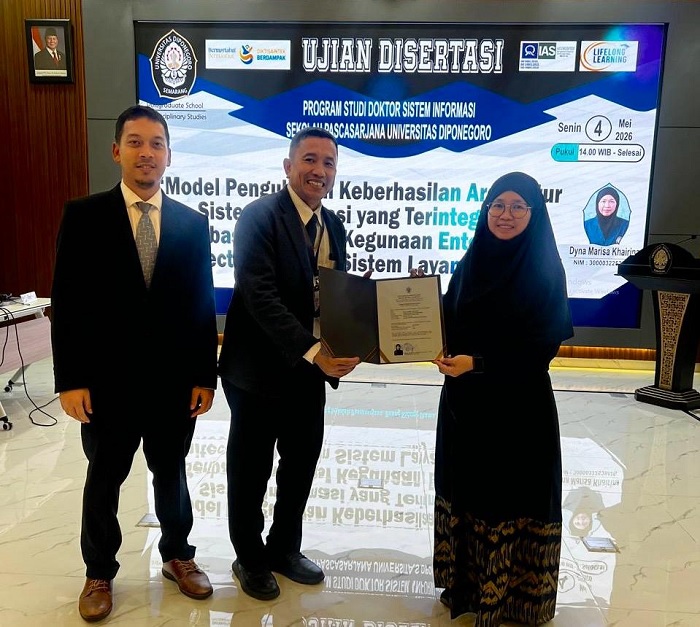 Pemilik IPK Sempurna, Dosen Unmul Raih Doktor di Undip Berkat Model Pengukur Keberhasilan Arsitektur SI