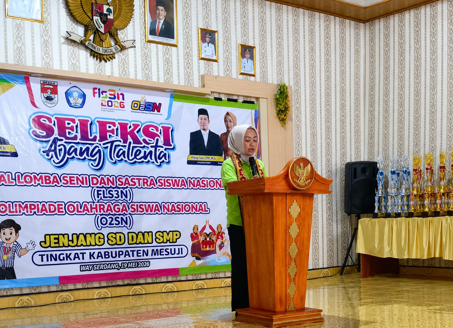 Plt.Kadisdik Mesuji Fitria Sari Buka Acara O2SN dan FLS3N 2026