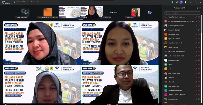 Membeludak! Ratusan Peserta Serbu Webinar Teknik Sipil USM, Kupas Prospek Pantura Jateng