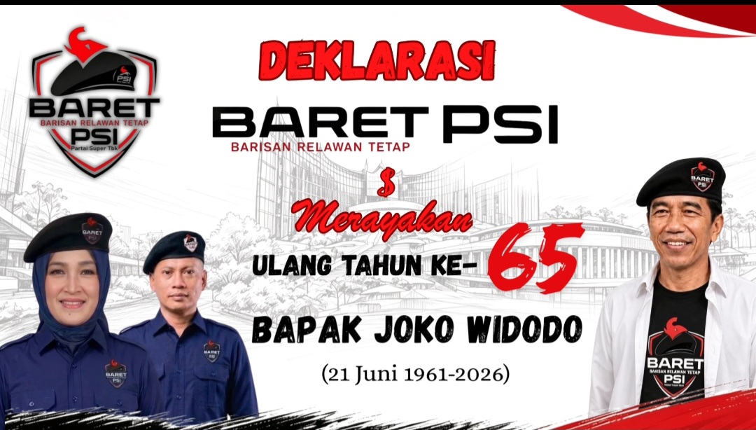 Relawan Jokowi Deklarasikan BARET PSI di Lampung, Siap Menangkan PSI pada Pemilu 2029