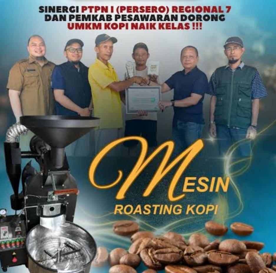 Dukung UMKM Naik Kelas, PTPN I Regional 7 Bantu Mesin Roasting Kopi di Pesawaran