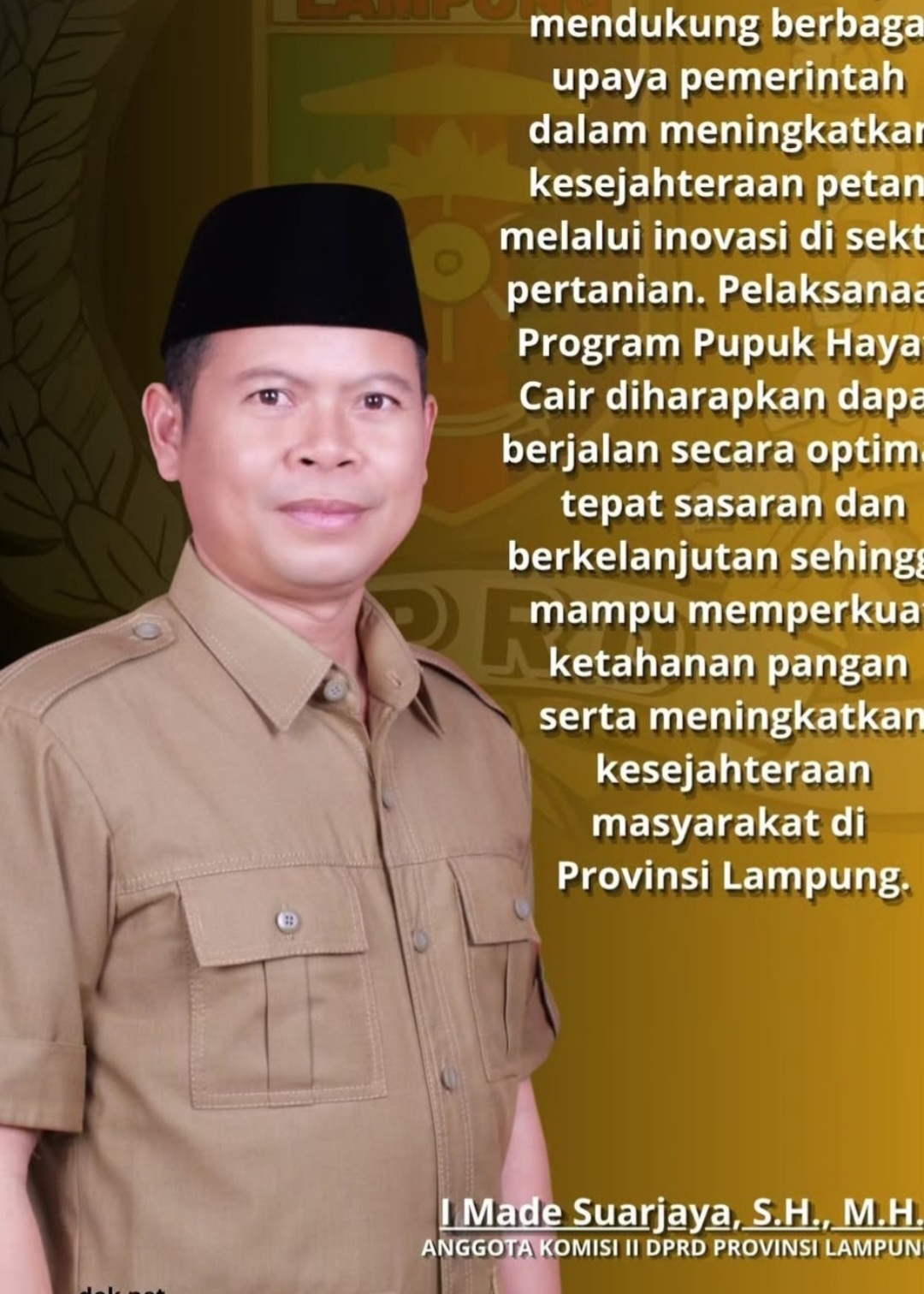 DPRD Lampung Dukung Program Pupuk Hayati Cair, Produktivias Pertanian di Target Naik 30 Persen