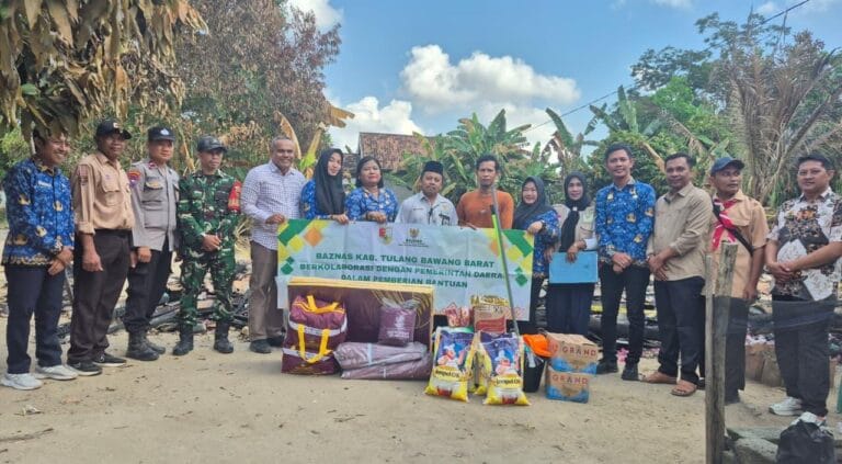 Pemkab Tubaba dan Baznas Bergerak Cepat Bantu Korban Kebakaran, Warga Gotong Royong Bangun Harapan Baru