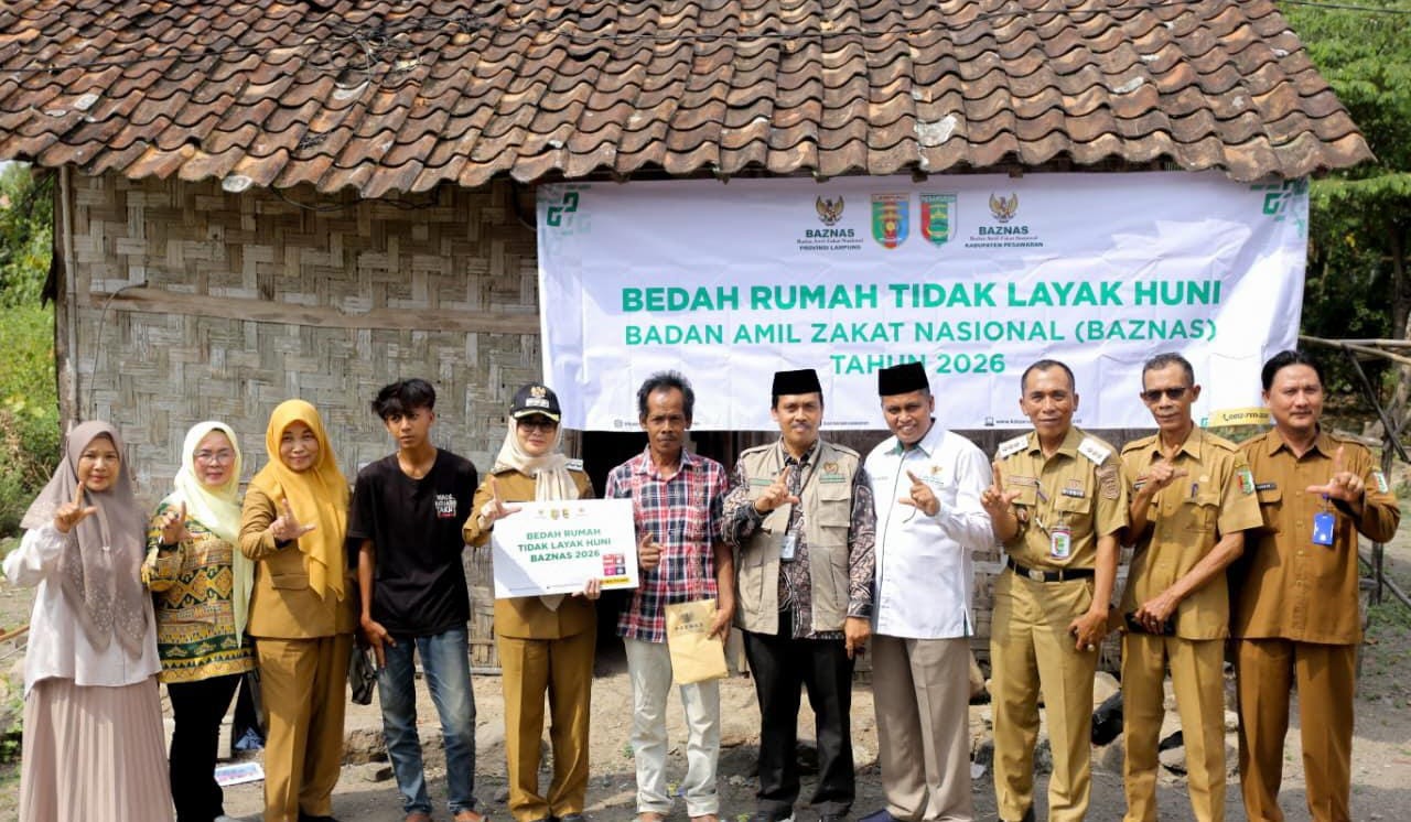 Wujud Kepedulian, Pemkab Gandeng BAZNAS Pesawaran Bedah Rumah Warga