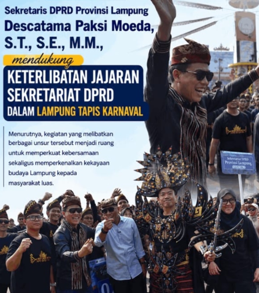 Sekretariat DPRD Lampung Turut Semarakkan Lampung Tapis Karnaval Festival Krakatau XXXV