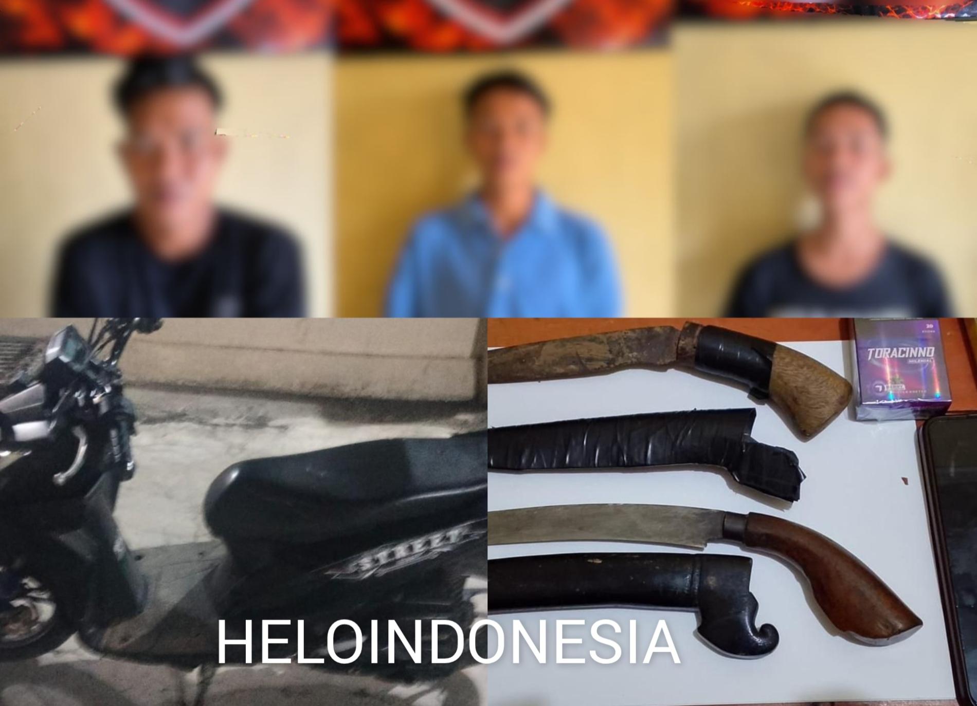 Polsek Wonosobo Amankan Tiga Pelaku Curas Pengancam Sopir Truk Pakai Badik, Dua Diantaranya Pelajar
