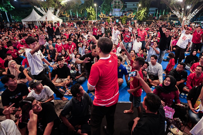 Skuad Garuda Bekuk Singapura, Nobar di Gubernuran Jateng Pecah Jadi Pesta Rakyat
