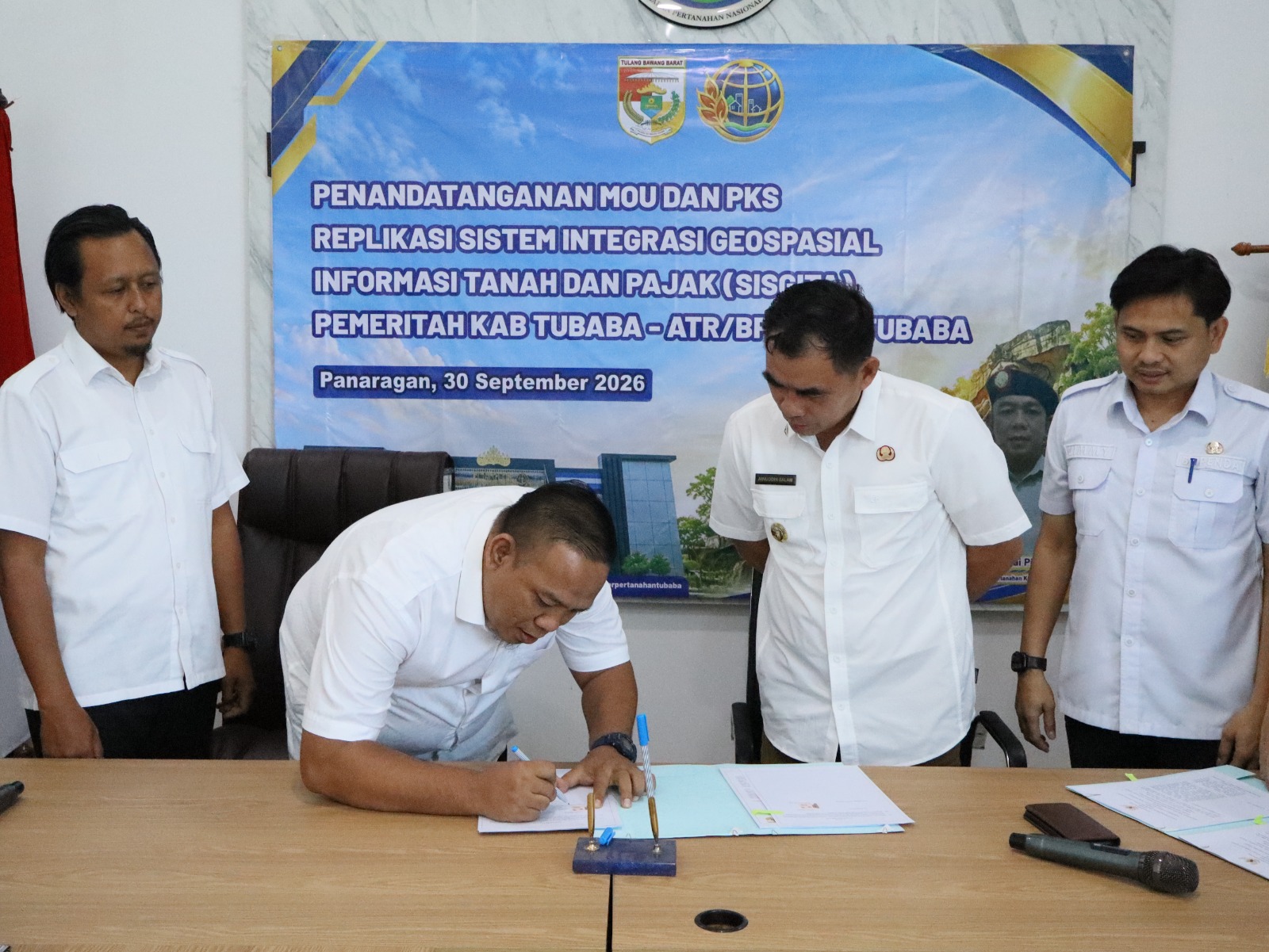 Pemkab Tubaba dan Kantor Pertanahan Tandatangani PKS Replika SISGITA, Integrasikan Data Tanah dan Pajak