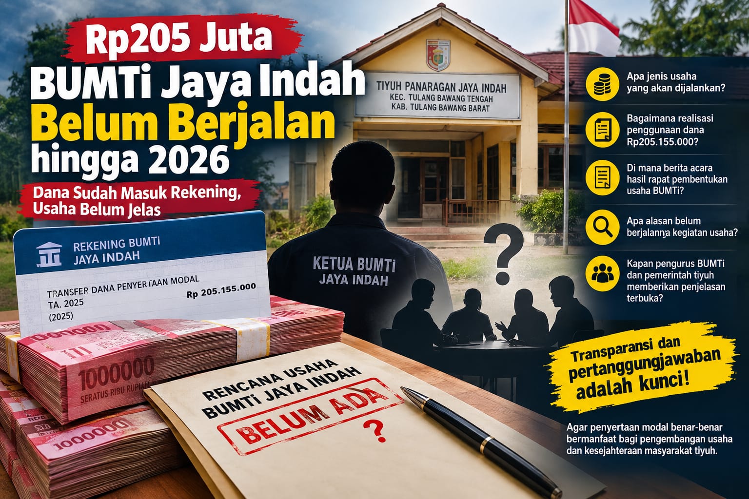 Rp205 Juta Sudah Masuk Rekening, Usaha BUMTi Jaya Indah Belum Berjalan
